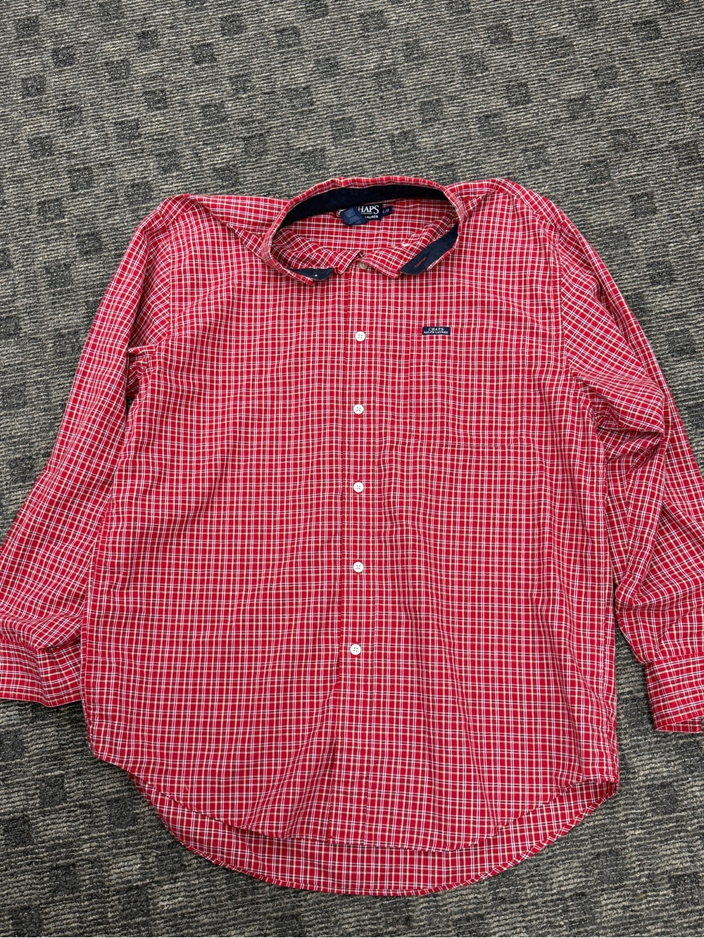 Chaps Ralph Lauren Red Plaid Long-Sleeve Button-Down‎ Shirt sz L
